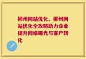 郴州网站优化、郴州网站优化全攻略助力企业提升网络曝光与客户转化