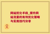 网站优化手段_提升网站流量的有效优化策略与实用技巧分享