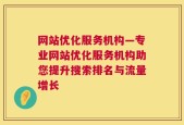 网站优化服务机构—专业网站优化服务机构助您提升搜索排名与流量增长