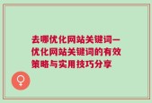 去哪优化网站关键词—优化网站关键词的有效策略与实用技巧分享