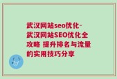 武汉网站seo优化-武汉网站SEO优化全攻略 提升排名与流量的实用技巧分享