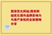 西安优化网站;西安网站优化提升品牌影响力与用户体验的全新策略分享