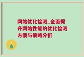 网站优化检测_全面提升网站性能的优化检测方案与策略分析