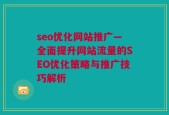 seo优化网站推广—全面提升网站流量的SEO优化策略与推广技巧解析