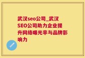 武汉seo公司_武汉SEO公司助力企业提升网络曝光率与品牌影响力