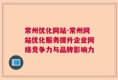 常州优化网站-常州网站优化服务提升企业网络竞争力与品牌影响力