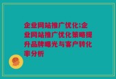 企业网站推广优化;企业网站推广优化策略提升品牌曝光与客户转化率分析