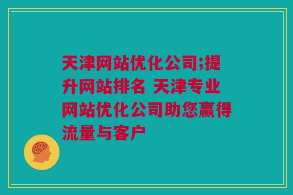 天津网站优化公司;提升网站排名 天津专业网站优化公司助您赢得流量与客户