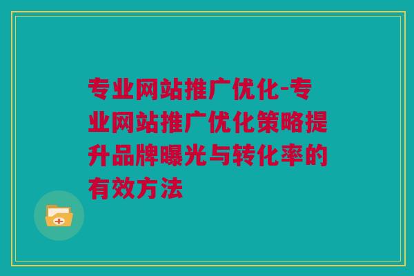 专业网站推广优化-专业网站推广优化策略提升品牌曝光与转化率的有效方法