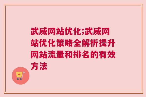 武威网站优化;武威网站优化策略全解析提升网站流量和排名的有效方法